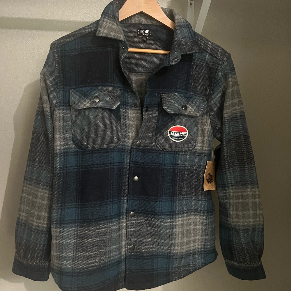 Blue and Gray Plaid Jacket